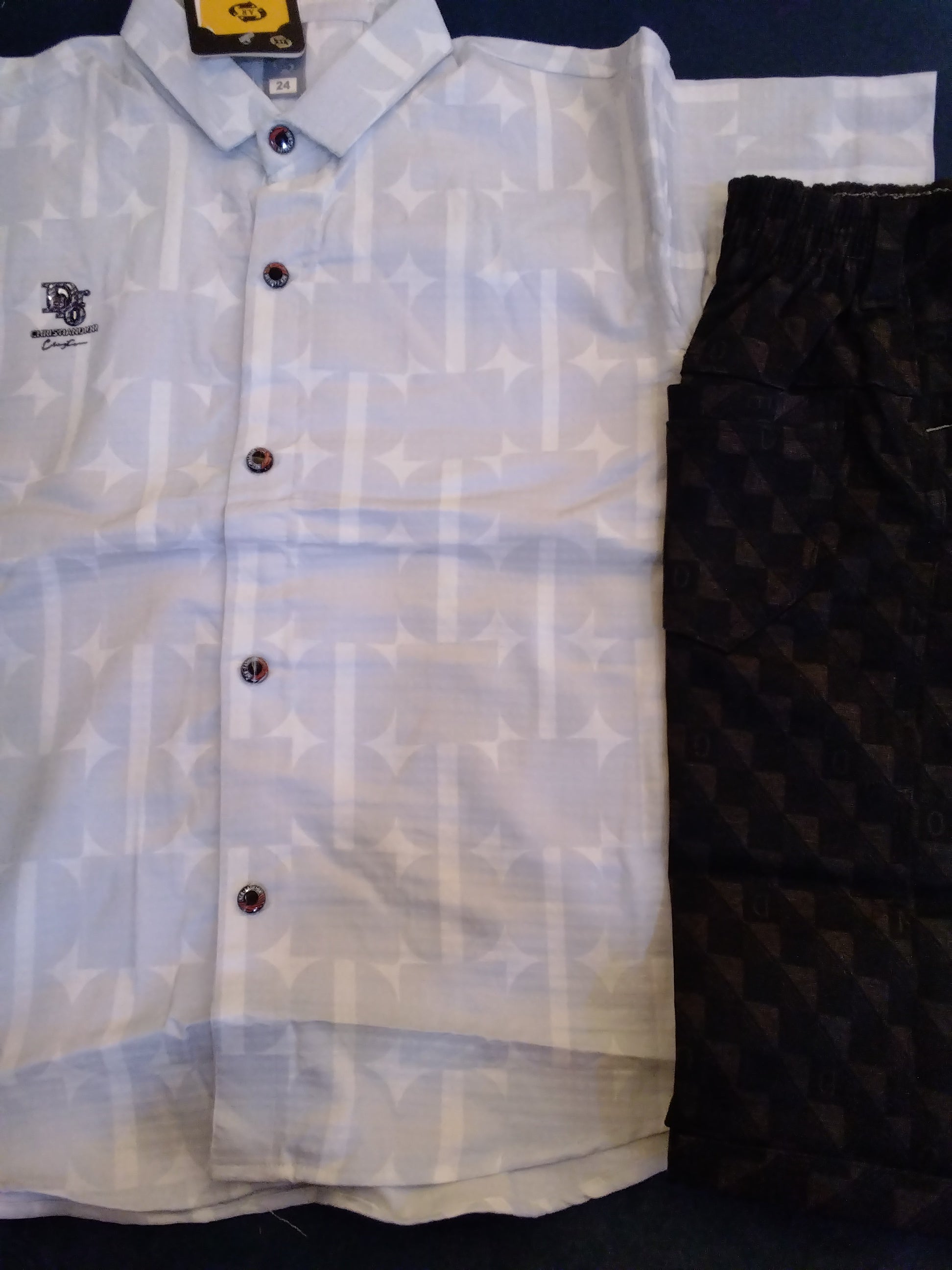 Kids Premium Cotton Shirt & Textured Pant Set 399