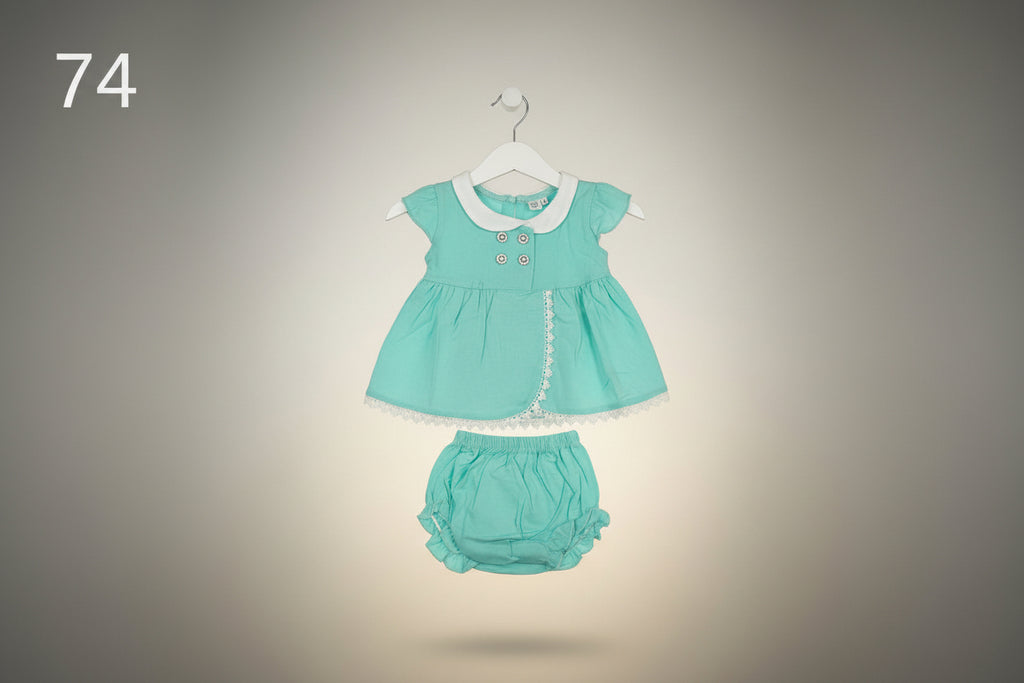 Baby Girls Lace Collar Top & Bloomer Set – Red 74