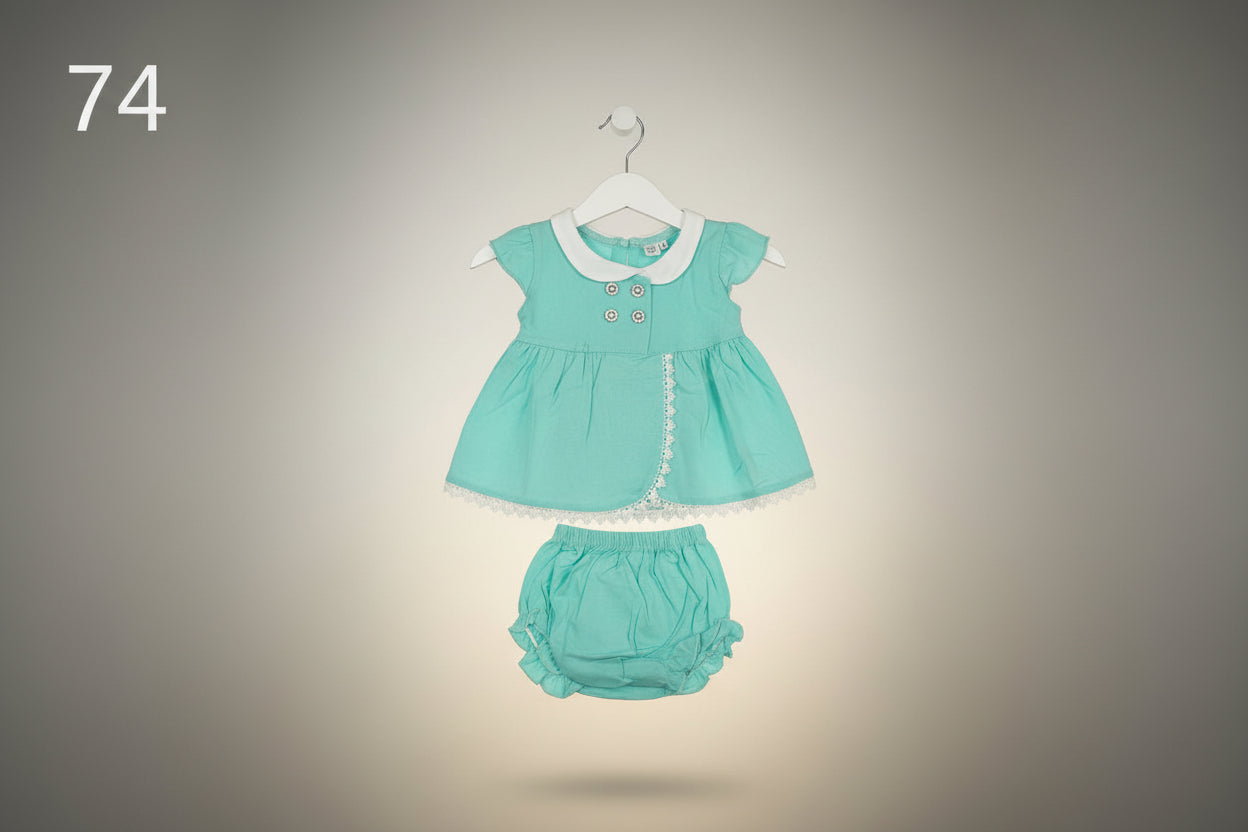 Baby Girls Lace Collar Top & Bloomer Set – Red 74