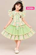 Premium Girls Stripe Ruffle Top & Tulle Skirt Set – GD84
