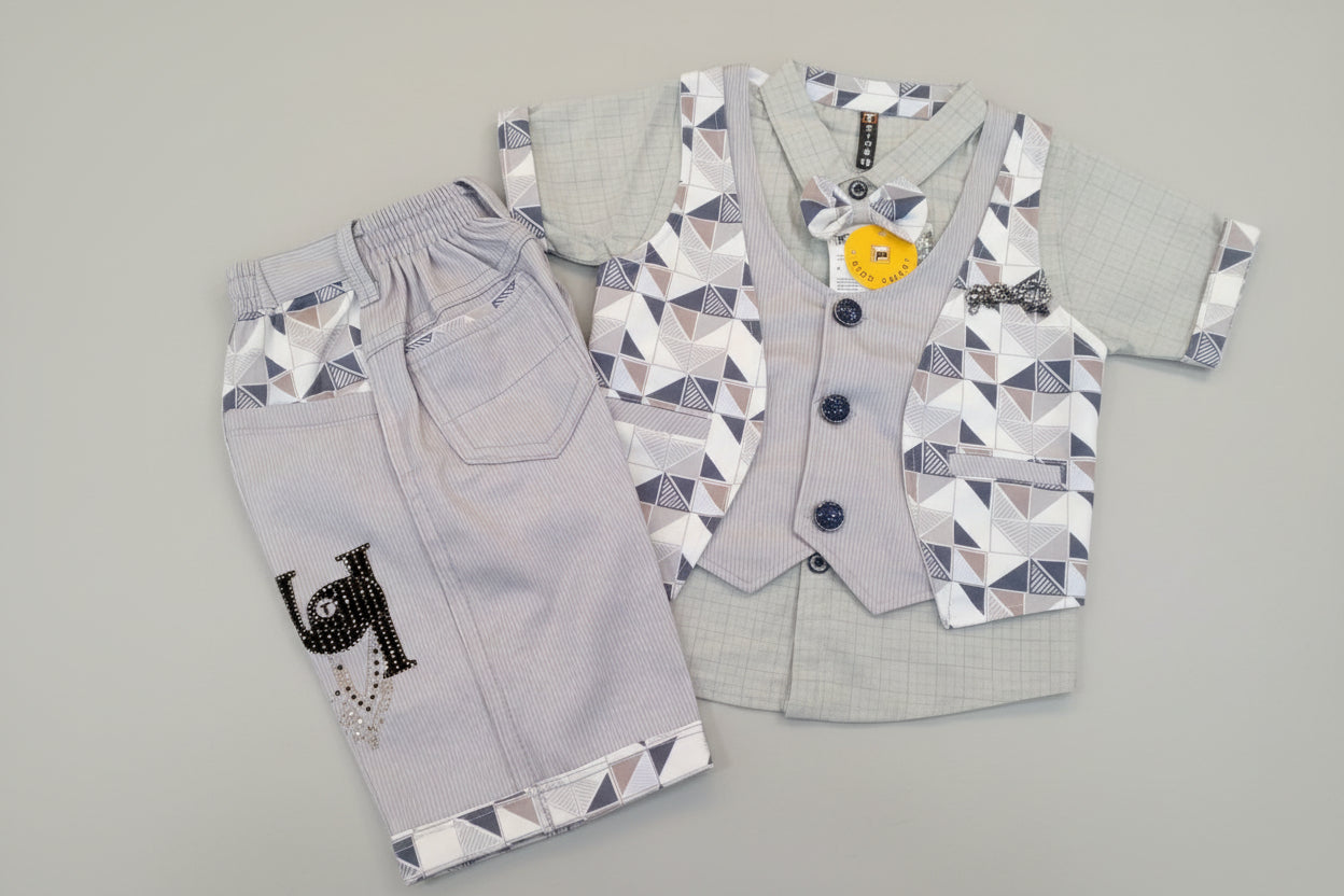 EBoys Premium Formal Vest Set with Bow Tie & Shorts 232