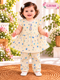 Baby Girls Butterfly Print Frock & Pant Set – GD368