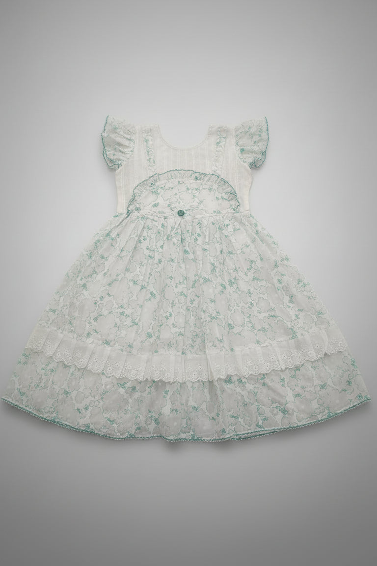 Girls Floral Layered Party Dress A71