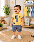 Little Gentleman Tie T-Shirt & Shorts Set-BO78