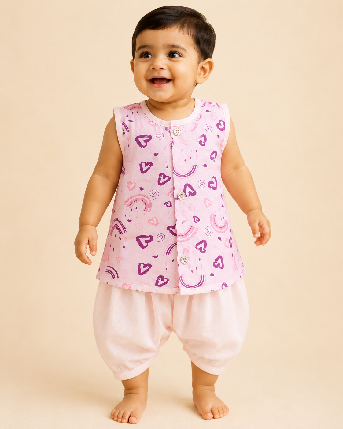 Baby Boy Printed Shirt & Solid Shorts Set 199-Pink