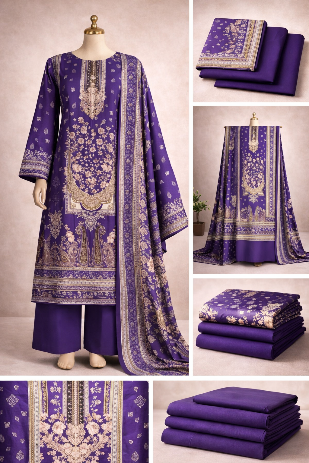 Premium Floral Unready Three Piece-C121