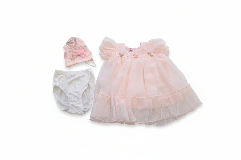 Baby Girls Premium Net Frock Set with Inner & Bloomers 67