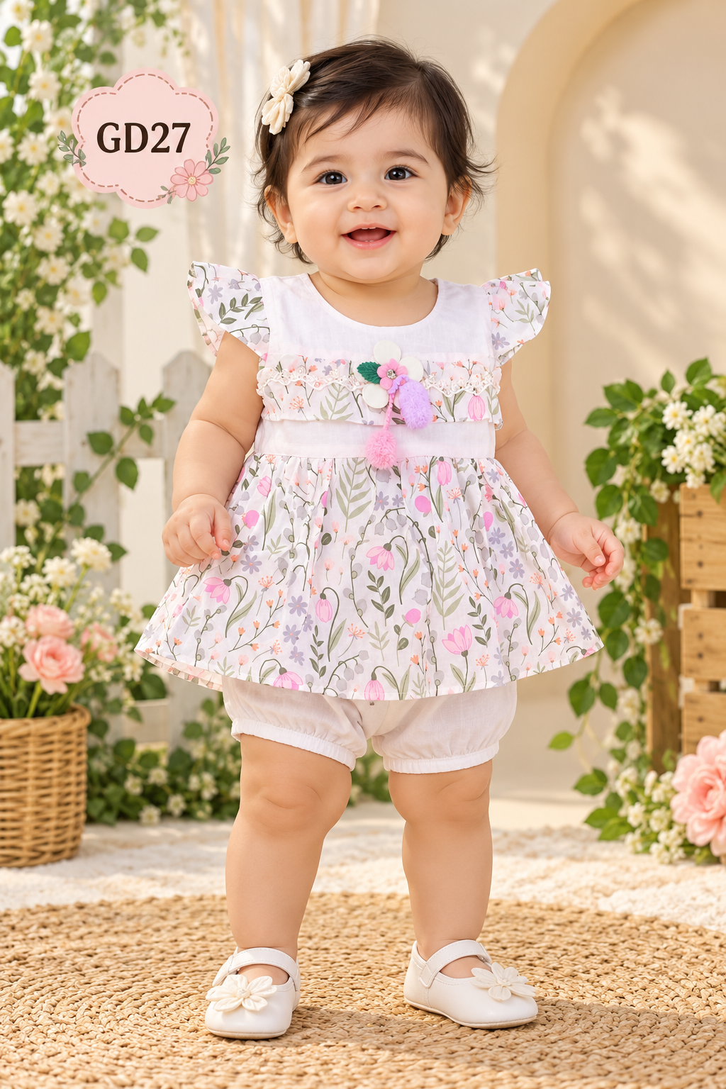Premium Baby Girls Floral Nima & Bloomer Set-GD27