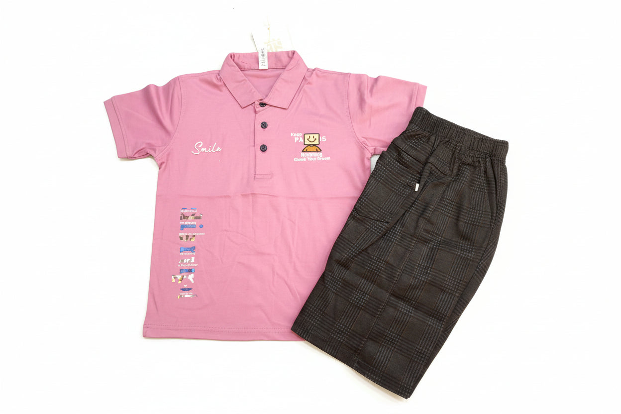 Boys Polo T-Shirt & Check Pant Set 311
