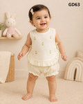 Baby Girls Blossom Ruffle Top & Bloomer Shorts Set-GD63
