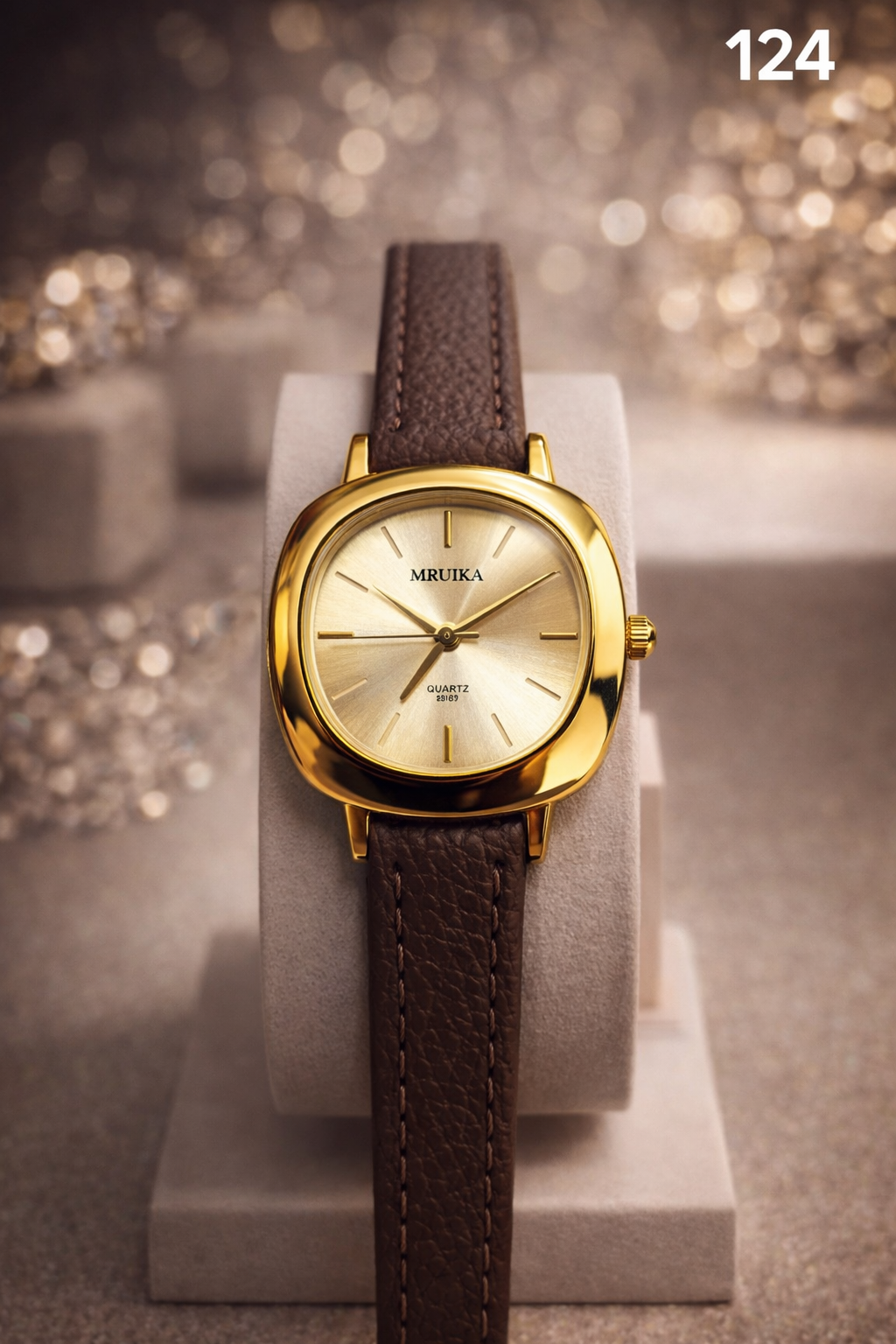 LW 124 MRUIKA Elegant Gold Case Watch