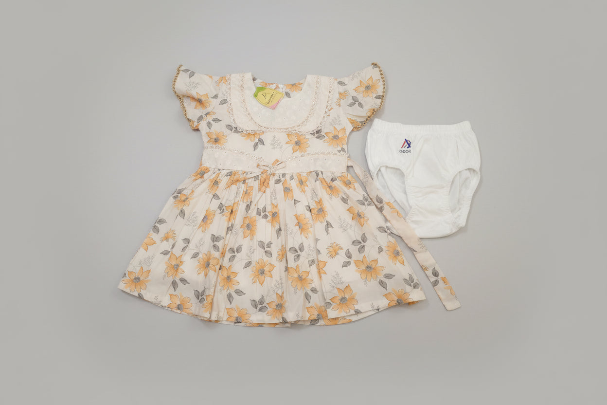 Baby Girls Floral Party Dress Set with Inner Shorts 181
