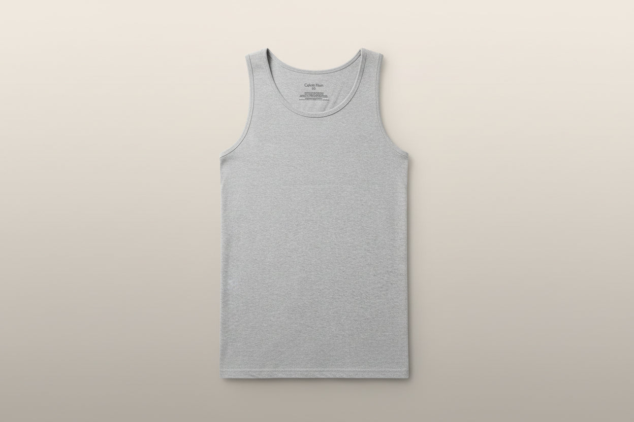 GATSBY Men’s Classic Cotton Sleeveless Tank Top 1916 Ash