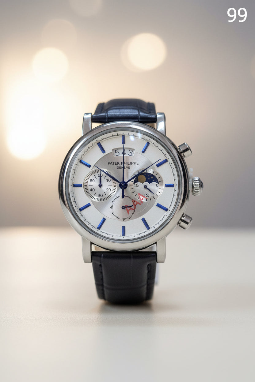 PP99 Multifunction Leather Strap Watch