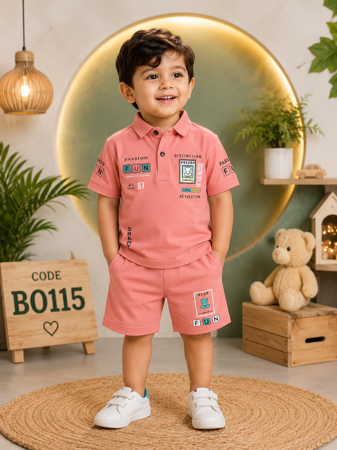 Boys’ Premium Polo T-Shirt & Shorts Set – BO115