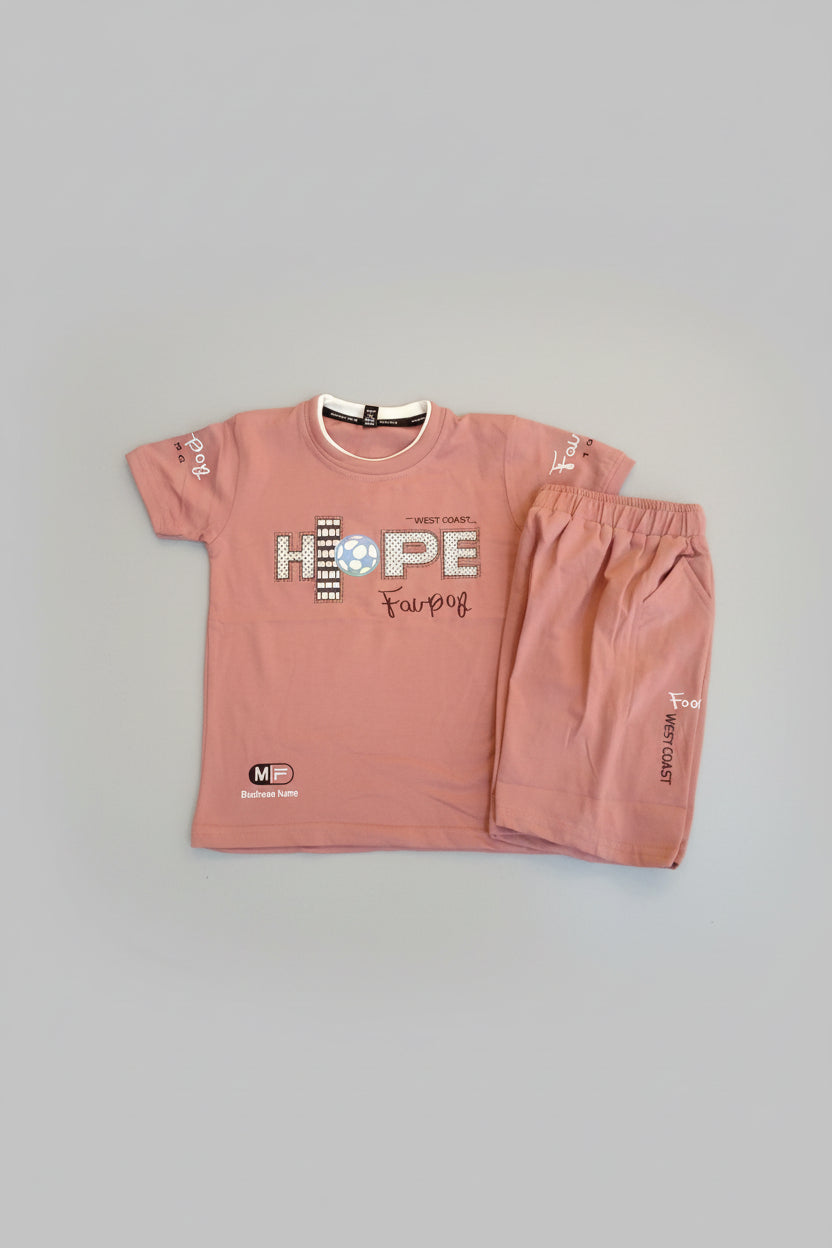 Kids HOPE Printed T-Shirt & Shorts Set 329