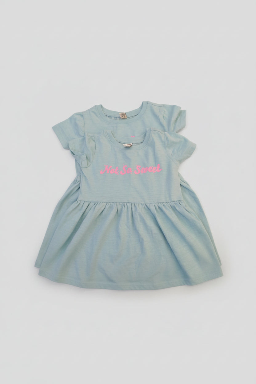 Girls Bird & Floral Printed Dress-3310