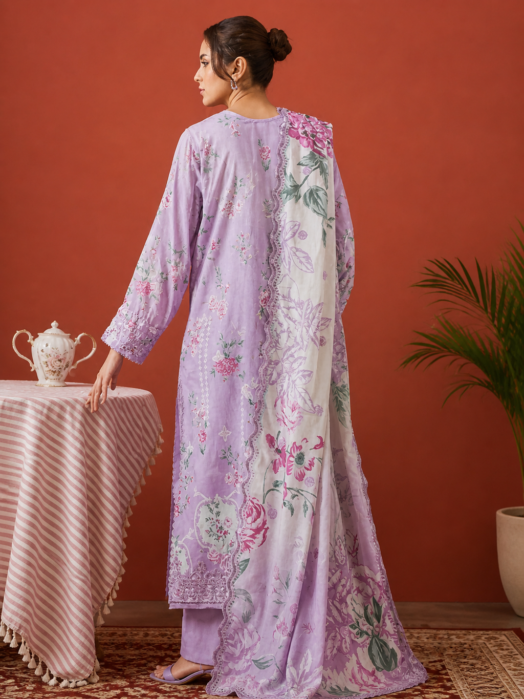 Luxury Digital Printed Lawn Three Piece Set -C281