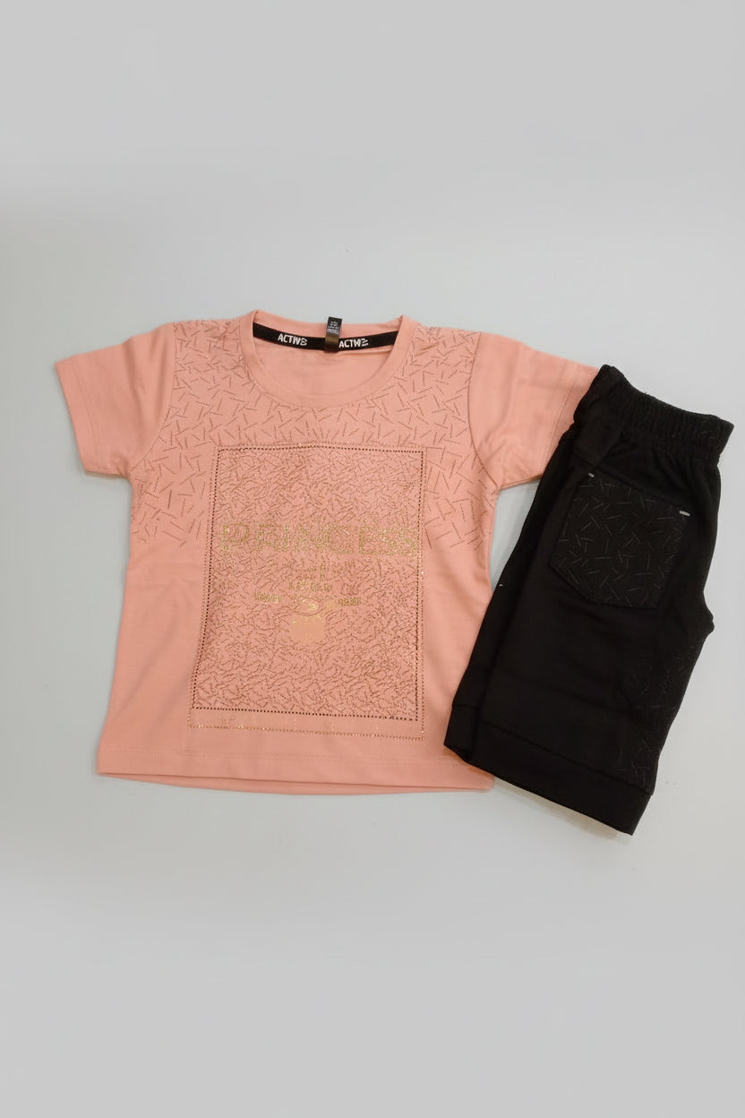 Girls PRADA Glitter Print T-Shirt & Cargo Pant Set 278