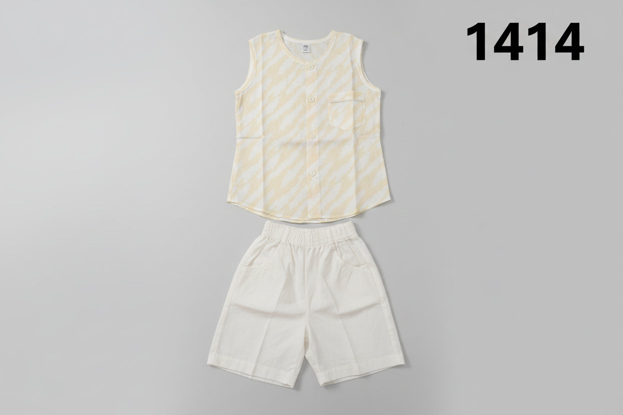 Premium Boys Sleeveless Shirt & Shorts Summer Set 1414