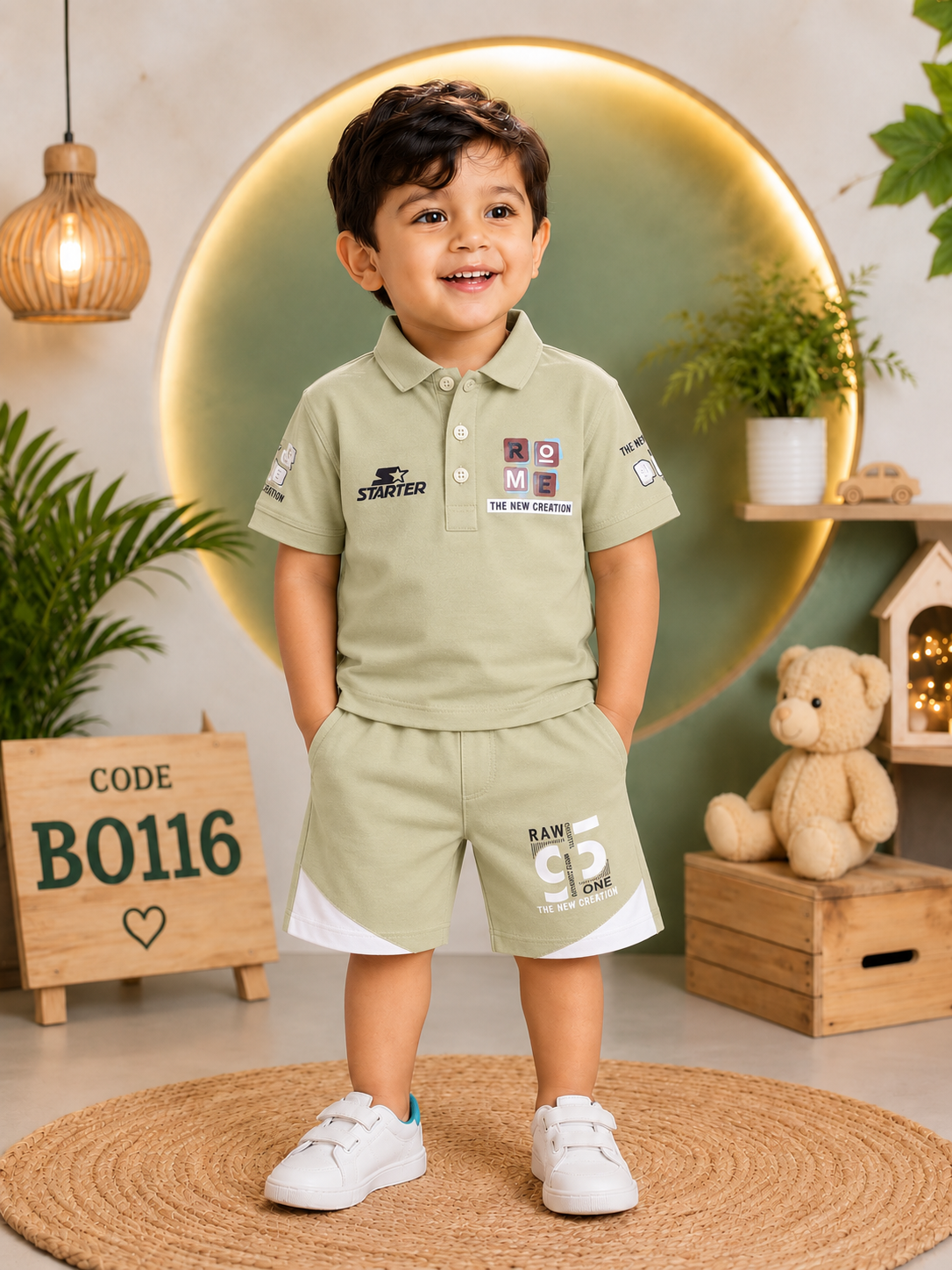 Boys Premium Polo T-Shirt & Shorts Set – BO116