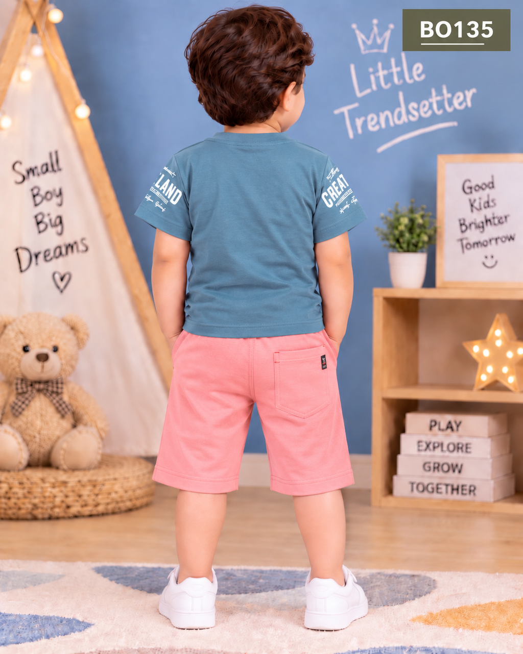 Premium Boys Graphic T-Shirt & Shorts Set-BO135