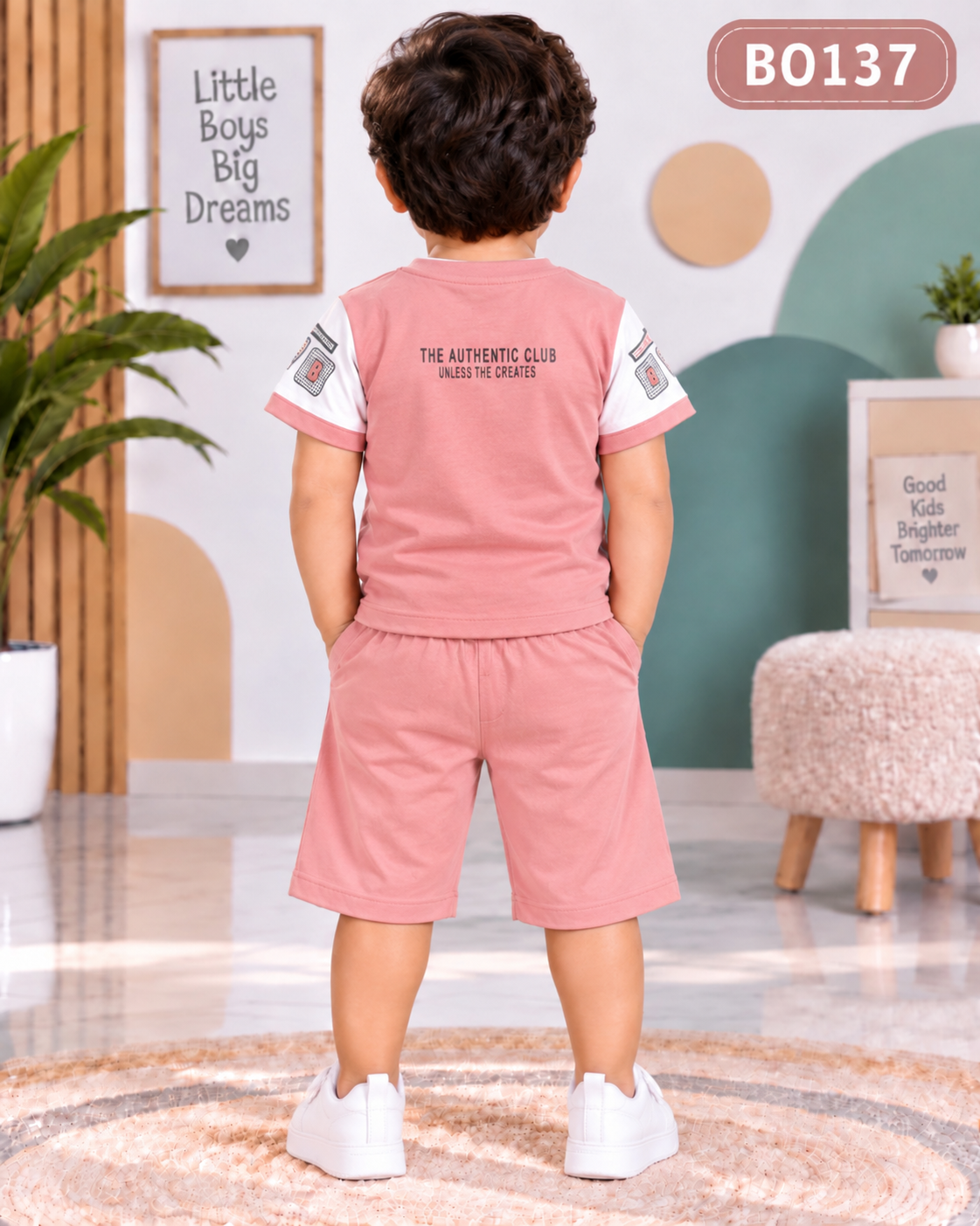 Boys Premium Graphic T-Shirt & Shorts Set-BO137
