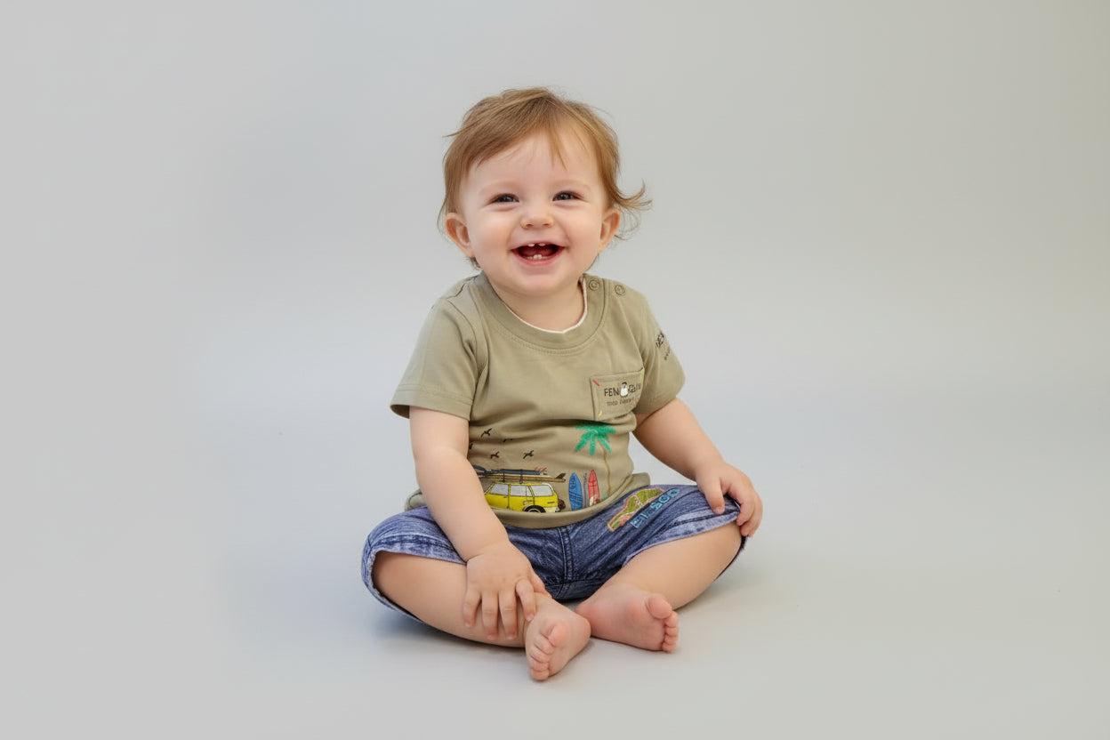 Boys T-Shirt & Denim Shorts Set 241