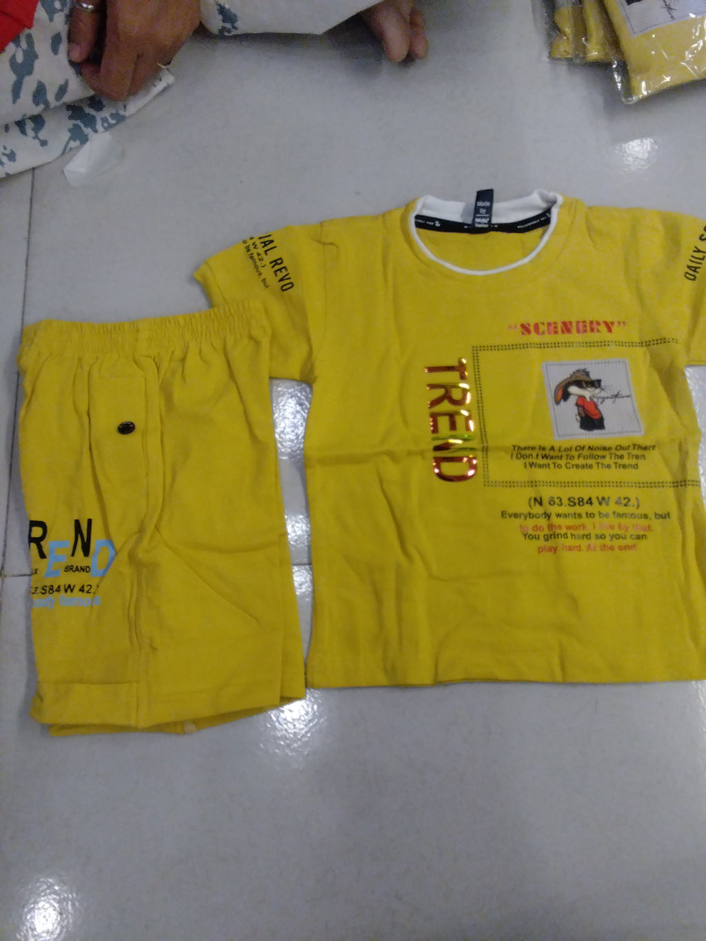 Kids “SCENERY TREND” Printed T-Shirt & Shorts Set 348