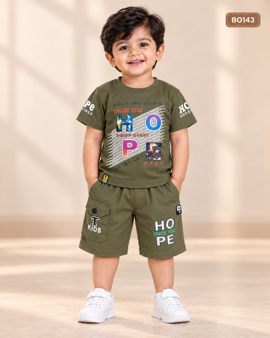 Premium Boys  Graphic T-Shirt & Shorts Set-BO143
