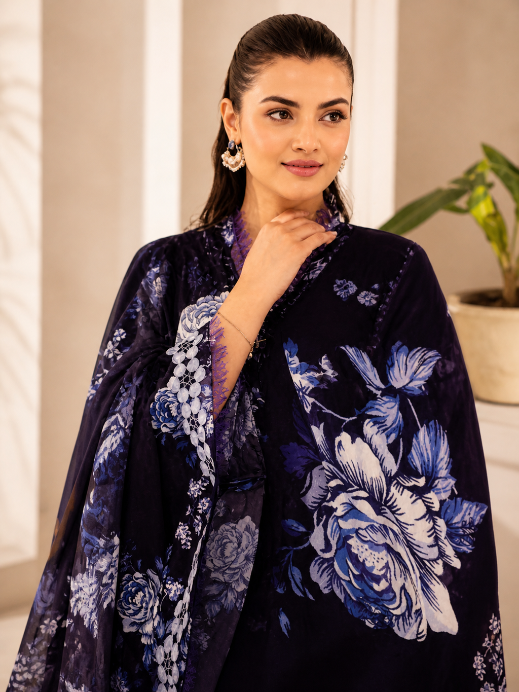 Luxury Digital Printed Lawn Three Piece Set -C289