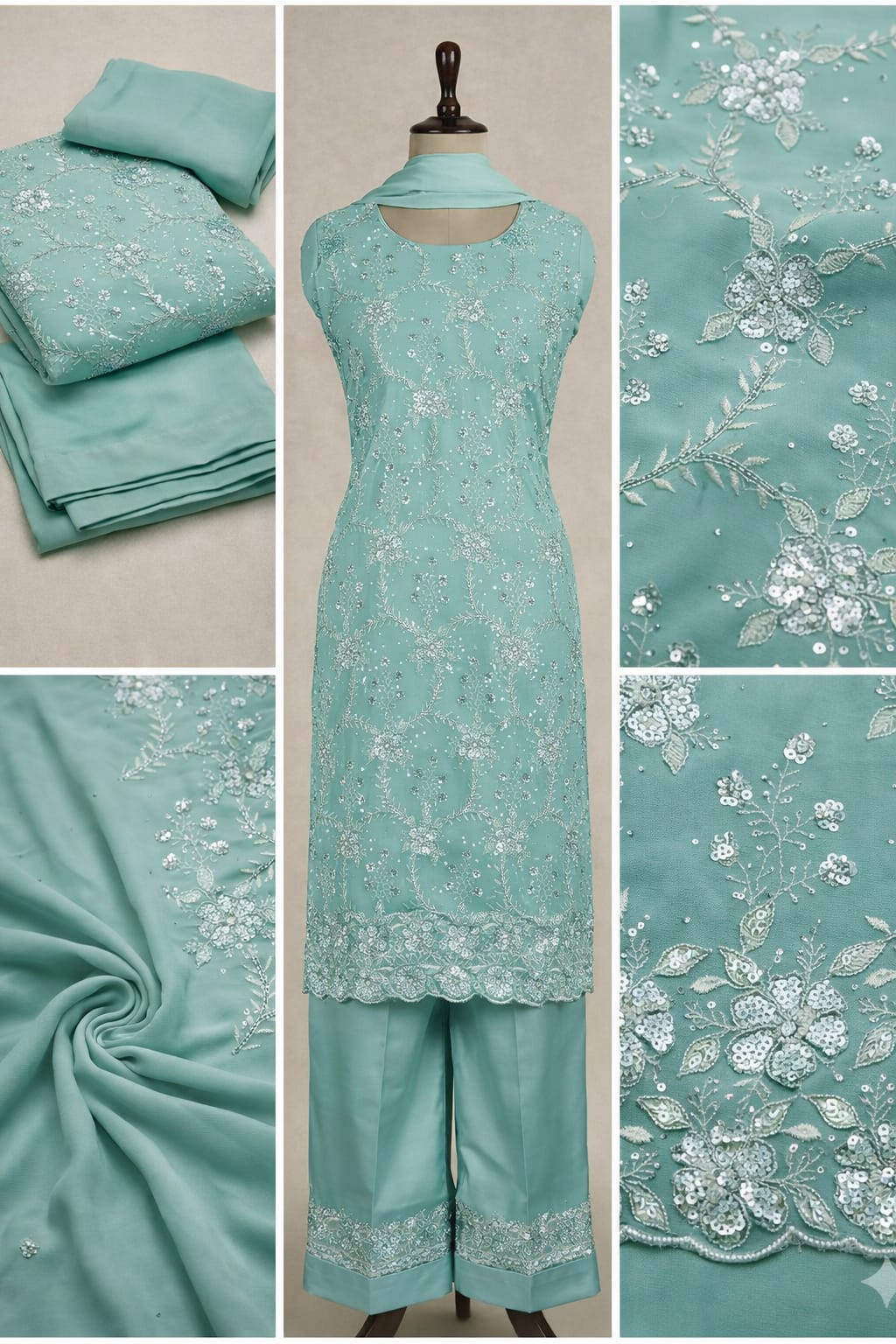 Luxury Heavy Embroidered Sequin Dress 1043