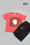 Kids Premium Printed T-Shirt & Shorts Co-Ord Set – Paris Edition 375