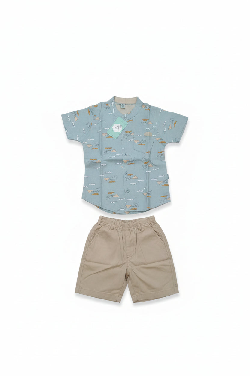 Baby Boys Printed Shirt  Pant Set 180