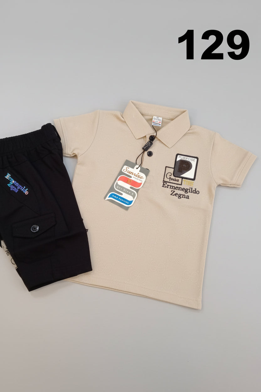 Boys Premium Polo T-Shirt & Pant Co-Ord Set 244