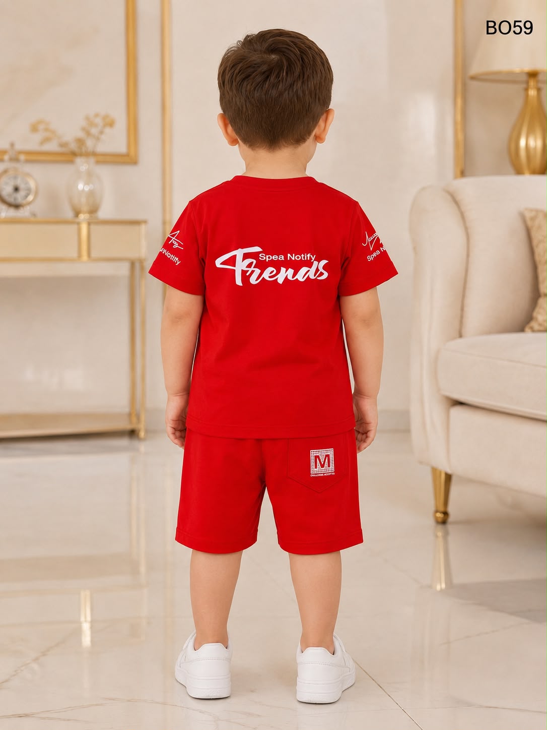Boys Premium Graphic T-Shirt & Shorts Set-BO59