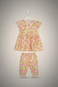 Girls Floral Printed Top & Pant Set (2-Piece) 2