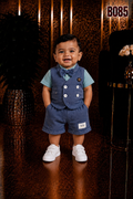 Little Gentleman Bow Tie Vest & Shorts Set-BO85