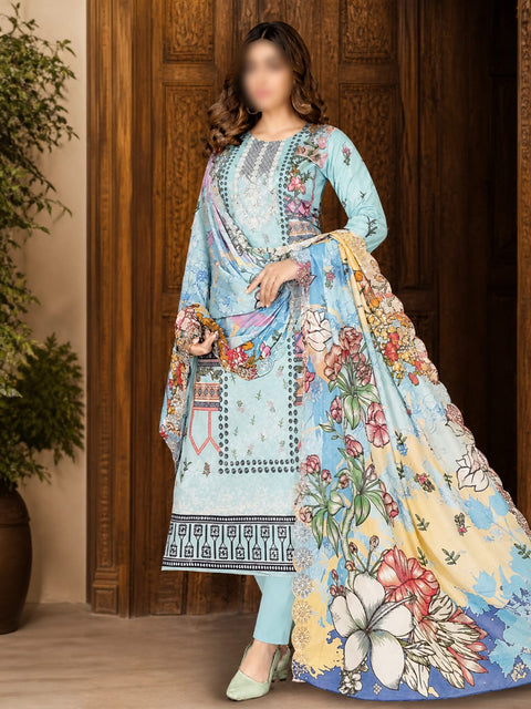 Luxury Digital Printed Lawn Three Piece Set-C246