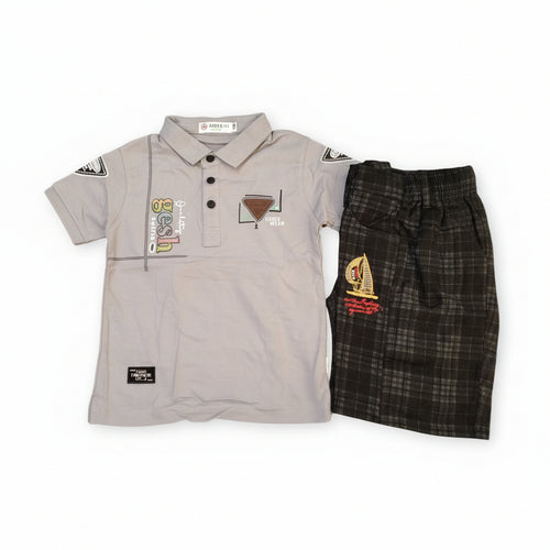 Boys classic t-shirt & check shorts set 660