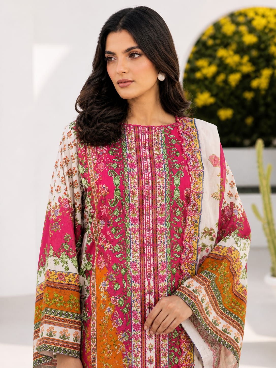 Luxury Digital Printed Lawn Three Piece Set-C251