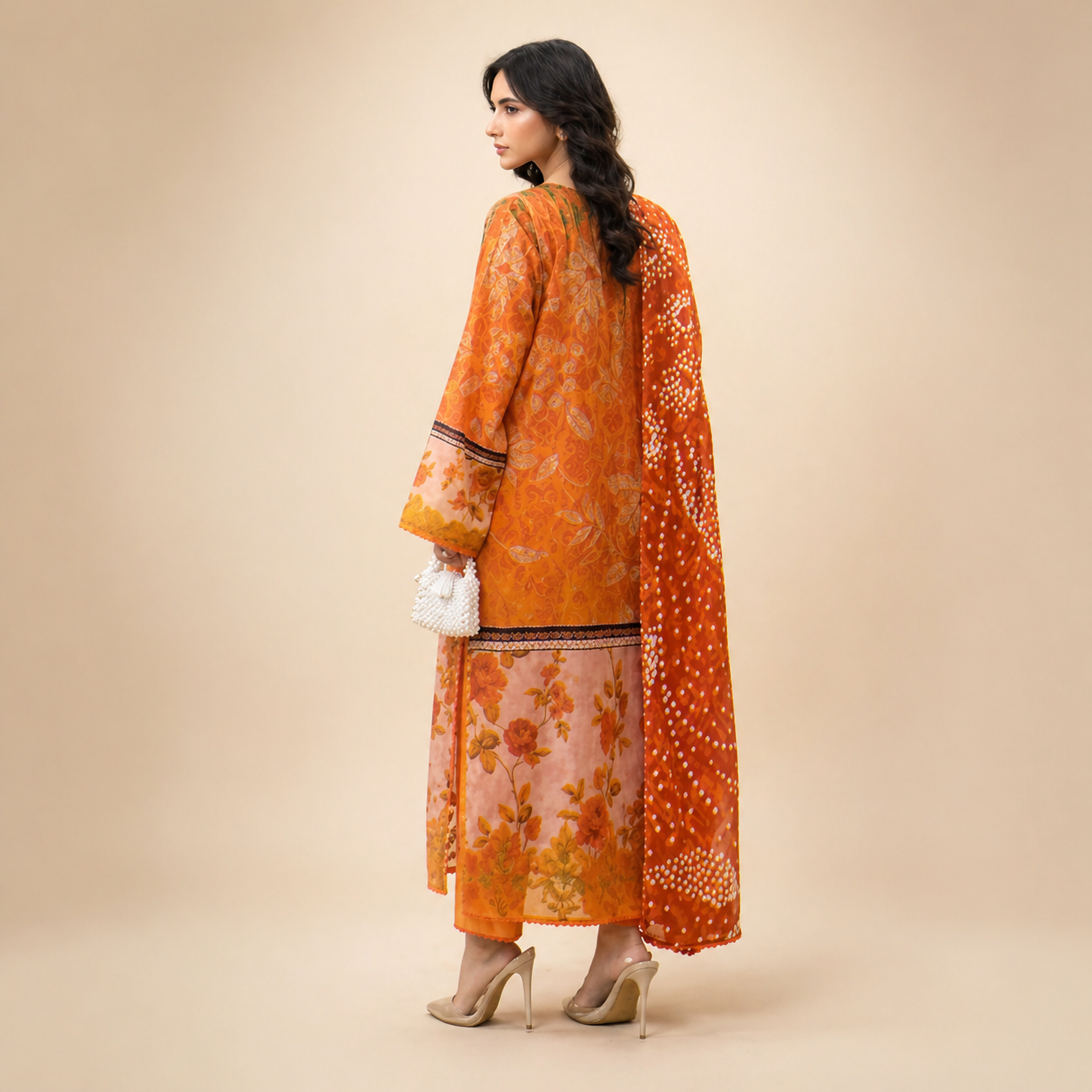 Luxury Digital Printed Lawn Three Piece Set -C191