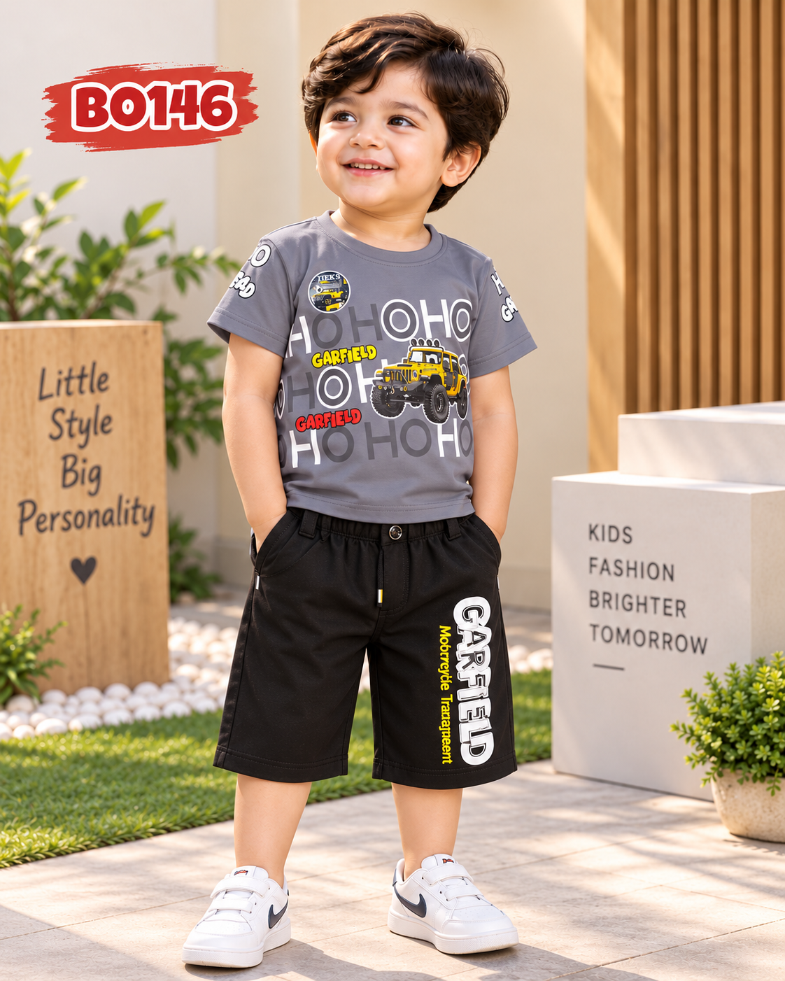 Premium Boys  Graphic T-Shirt & Shorts Set-BO146