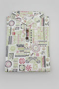 Boys White Printed Short Sleeve Mandarin Collar Shirt 2713
