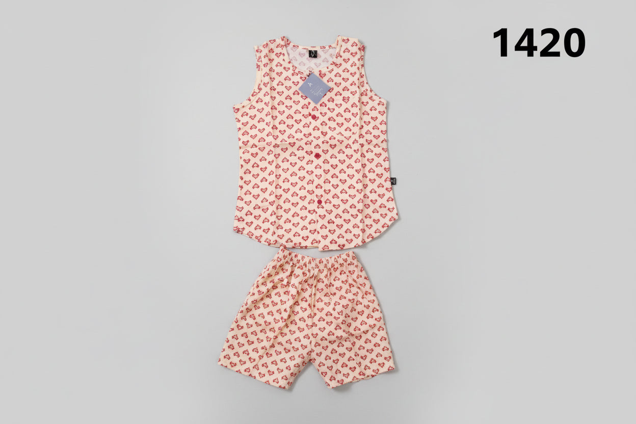 Baby Boys Heart Print Shirt & Shorts Set-C55