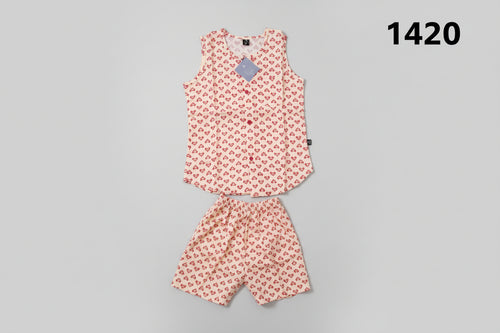 Baby Boys Heart Print Shirt & Shorts Set-C55