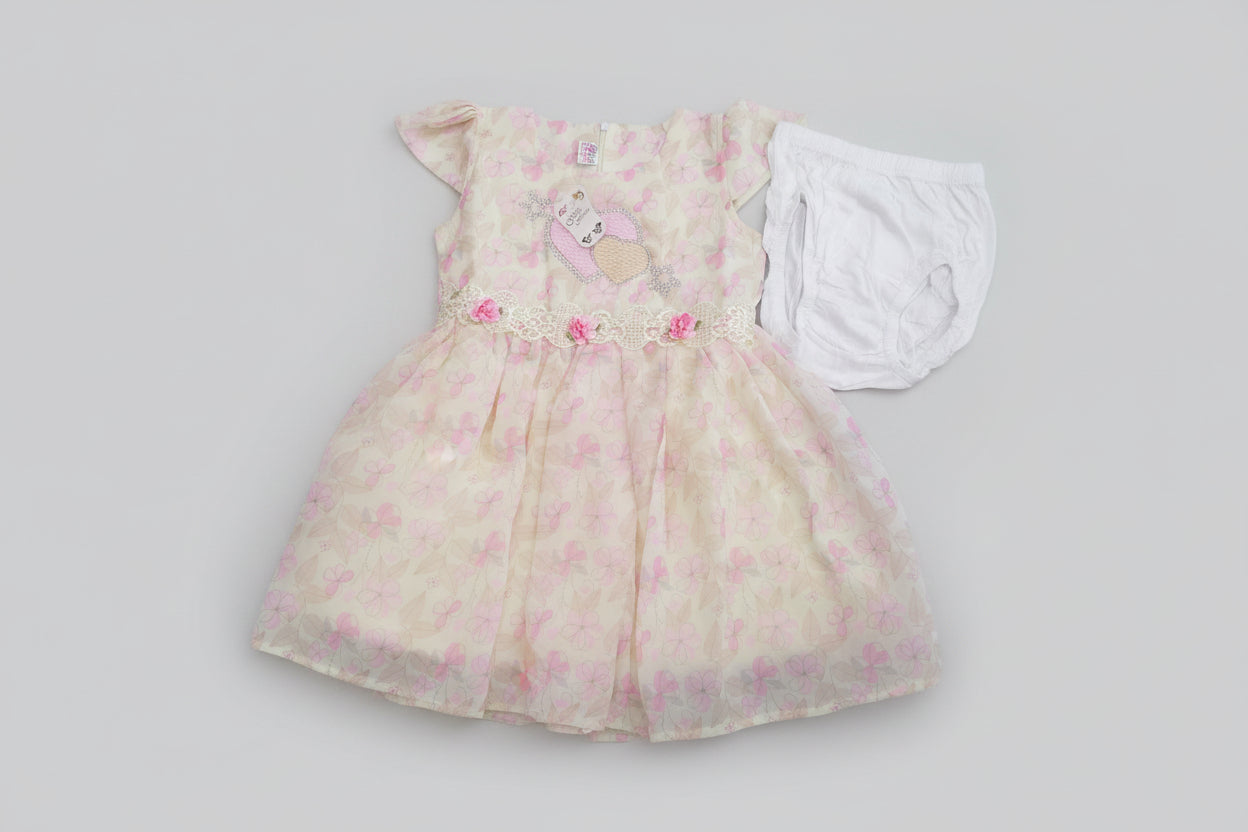 Girls Floral Party Dress Set with Bloomers 196