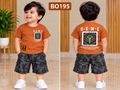 Boys Urban Graphic T-Shirt & Printed Cargo Shorts Set – BO195