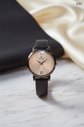 LW 109 Titan Elegant Ladies Black Leather Strap Watch