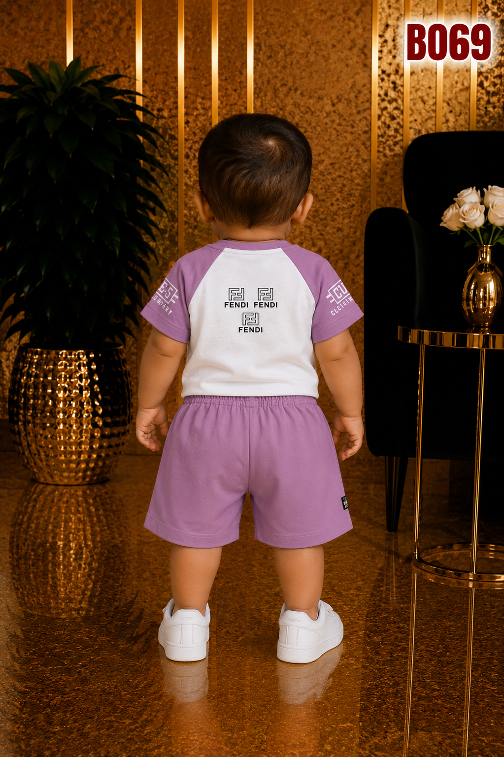 Boys Premium Print T-Shirt & Shorts Set-BO69